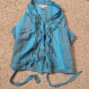 y2k bandolino large sleevless cardigan